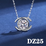 2 Carat Moissanite Simulated Pendant Necklace Clavicle Chain Eight Heart Eight Arrow Zirconia Fashio