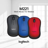 LOGITECH M221 SILENT WIRELESS OPTICAL MOUSE-BLACK BLUE RED THREE YEARS LIMITED HARDWARE WARRANTY