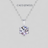 CACO Premium Moissanite Diamond Pendant Necklace with 925 Silver Chain "Clarity (Necklace)" (1 Piece