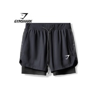 Shark Sports GYMSHARK Fake Two-Piece Fitness Shorts Summer Men's Breathable Shorts Sports Loose Quar