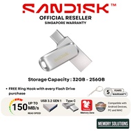SanDisk Ultra Dual Drive Luxe USB 3.1 Gen 1 Type C Thumb Drive Flash Drive 32GB 64GB 128GB 256GB DC4