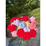 Crochet flower/knitted flower/crochet flower