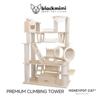 BlackMimi HONEYPOT CAT Climbing Frame Cat Nest Cat Tree One Luxury Large Imported Solid Wood Cat Toy Shunfeng 210606