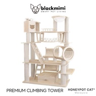 BlackMimi HONEYPOT CAT Climbing Frame Cat Nest Cat Tree One Luxury Large Imported Solid Wood Cat Toy