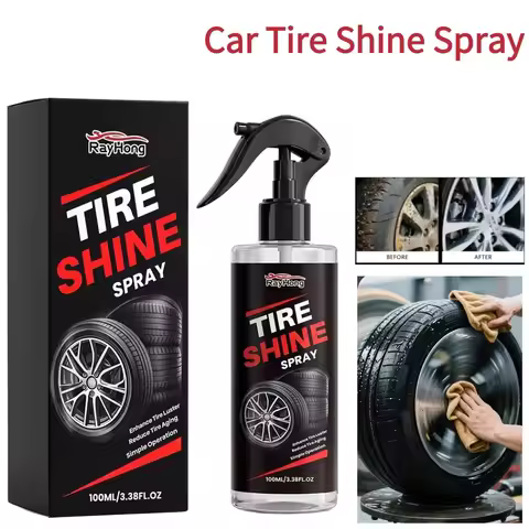 Car Tire Shine Spray and Conditioner Long Lasting Tire Coating Cleaner Car Tire Brightener Spray Ext