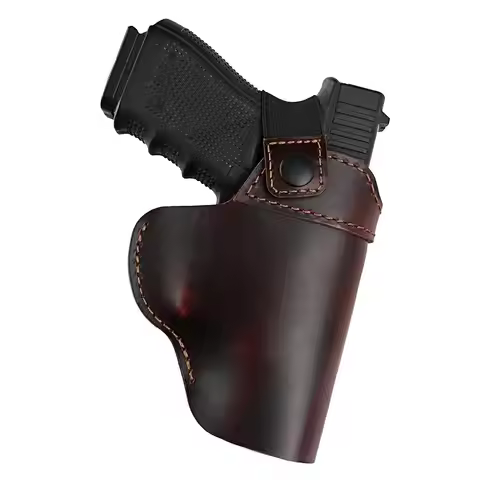 Alixepress OWB Genuine Leather Gun Holster with Retention Strap Compatible with Glock 19/43/43X, Tau