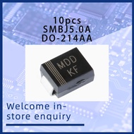 10pcs SMBJ5.0A DO-214AA TVS Surge Suppression Diode - Unidirectional Surface Mount