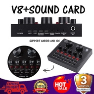 V8 Sound Card Broadcast Audio Streaming USB Headset Microphone Live V8 Singing Live Sound Card