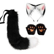Halloween Set Fox Ear Headband Fox Tail Accessories Halloween Animal Claw Fox Tail
