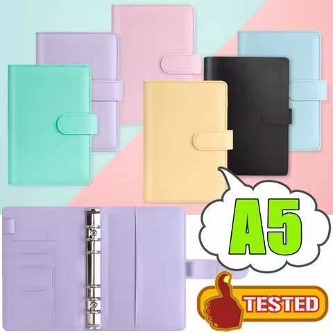 New Vintage Refillable Notebook Cover A5 File Folder Notepad Cover Leather Ring Binder Office Docume