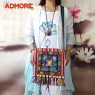 ADMORE Women Shoulder Bag, Fashion Hmong Tribal Ethnic Message Bag, Vintage Tassels Embroidery Tapes
