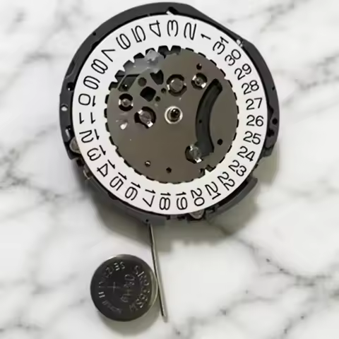 VK63 Japanese importe seiko quartz movement24-hour 3-O'clock black and white calendar multi pin mult