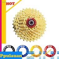  Bicycle Flywheel Cover Colored Lock Ring CNC Process High Strength Aluminum Alloy Fixed Bicycle Parts 11T MTB Road Folding Bike Cassette Flywheel Lock Nut Bike Accessories