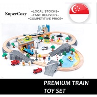 👍CHEAPEST!!!👍54pcs Wooden Train Toy Set Magnetic Connection Cars Wood Railroad Track Play Set Compatible with Thomas