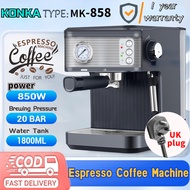 KONKA ITALY 20 Bar Espresso Coffee Maker Brew Froth Cappuccino Latte Machine Milk Frothing Bubble St