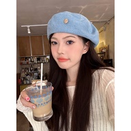 cap cap women Denim Female ins Blue Beret Spring Autumn Beret