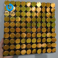 BTLIMER Sequin Panel Wall Decor, PET Silver Gold Sequin Backdrop,  Glitter Round Photo Backdrop Wedd