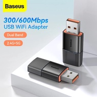 Baseus ตัวรับสัญญาณอะแดปเตอร์ WiFi 2.4G &amp; 5G ไร้สายการ์ดเครือข่ายแลนไร้สาย USB ตัวรับสัญญาณ WiFi เสาอากาศอีเทอร์เน็ต Dongle สำหรับแล็ปท็อปเดสก์ท็อป Windows Linux