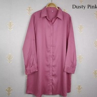 baju tunik wanita jumbo fisa bahan rayon ademlembut &amp; serap keringat - pink dusty l