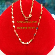 Kalung Toscano/biji timun remaja & dewasa warna rose gold perak asli 925/Silver lapisan emas kuning 