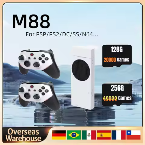 M88 Game Console Stick 128G 20000 Games Portable 4K 3D TV Support PS2 60 Simulators Wireless Control