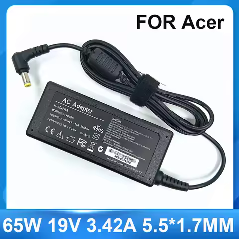 AC Adapter 19V 3.42A 65W 5.5*1.7mm Laptop Charger Adapter For Acer Aspire 5315 5630 5735 5920 5535 5