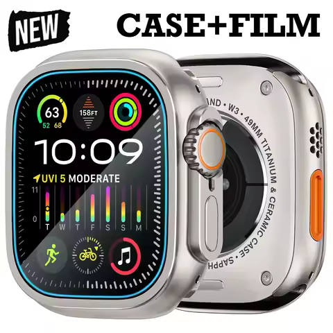 Glass+Metal Cover for Apple Watch Case Ultra 2 3 49mm Smartwatch Bumper+Screen Protector Tempered Iw