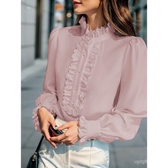 Long Collar Elegant Shirt Ruffled Decoration Cross-Border Polyester Fiber C2XU