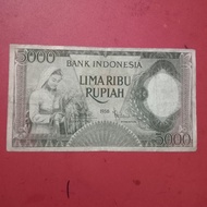 DISKON TERBATAS!!! Uang kertas lama Rp 5000 seri pekerja kuno koleksi