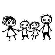 團子家族系列反光貼紙 汽車貼紙 防水 汽車三角窗車身擋風玻璃貼