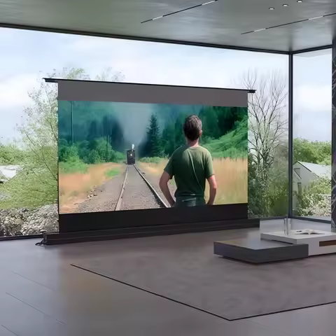 Motorized Fresnel ALR Floor Rising Projector Screen for Standard/Long Throw Projector, 8K Floor Stan