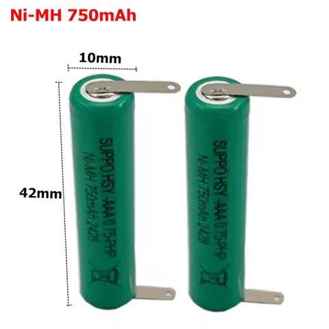 2Pcs 1.2V HSY-AAA0.75-PHP NiMH 750mAh With Solder Pins Rechargeable Battery For Braun Electric Hair 