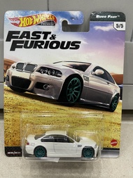 Xe mô hình đồ chơi bánh cao su Hotwheels 1:64 PREMIUM - FAST & FURIOUS - BMW M3 E46