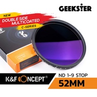 ND Fader ฟิลเตอร์ K&F ชิ้นแก้ว Japan 1-9 Stop ( ND2 - ND400 ) C-Series Blue Coating / 49mm 52mm 58mm