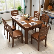 6 People Modern to Combination Simple Wooden Eating Restaurant Dining Table Chair Household Solid Wo