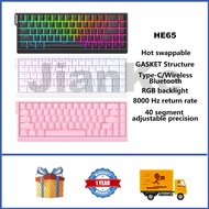 HE65 Magnetic Mechanical Keyboard 65% Hot swappable RGB GASKET Custom Gaming Keyboard