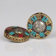 Nepal Handmade Copper Beads Brass Inlaid Spacer Beads Loose Beads DIY Beads Accessories Beads Jewelr