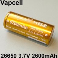 Vapcell 26650 6200mAh Stable Discharge 15A High-Reliability Lithium Battery for All-Day Use