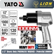 YATO 1/2" 1000N.m Powerful Air Impact Wrench YT-09528 - Super Heavy Duty for Workshop - 6 Months Loc