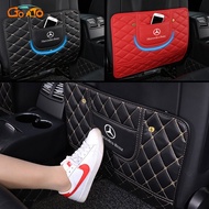 GTIOATO Car Seat Back Protector Cover Organizer With Pocket Leather Auto Seat Back Anti Kick Pad For Mercedes Benz W212 W204 W213 W205 W211 A180 A200 B180 C180 E200 CLA180 GLB200 GLC300 S CLS GLA GLE Class