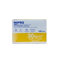 Nipro Hypodermic Needle Thin Wall นิโปร เข็มเบอร์ 30x1/2 100 ชิ้น 1 กล่อง