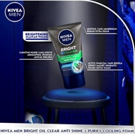 NIVEA MEN Bright Acne 8HR Oil Clear Detox Mud Foam, skin care for men, 100g