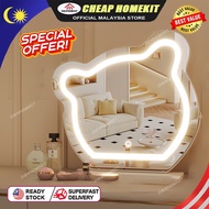 FENCHILIN Makeup Mirror With LED Light Vanity Mirror High-Definition bear Shape Bedroom Cermin almar