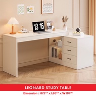 MR.CARLINO : Leonard Study โต๊ะพร้อมตู้เก็บของและลิ้นชักของลีโอนาร์ด/ ชุดโต๊ะข้างเตียงพร้อมชั้นวางข้