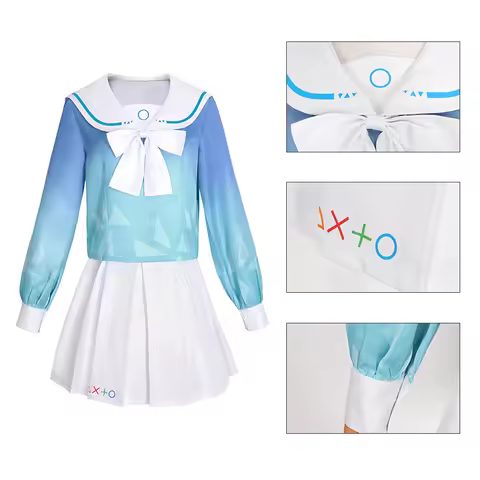 2025 Blue Archive Arona Anime Cosplay Costume Blue JK School Sailor Uniform Headwear Halloween Props