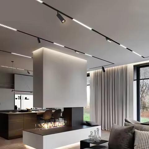 PNY High Quality Smart Home Tuya ZigBee 48v Dimmable LED Magnetic Track Lighting System DALI Magneti