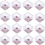 Maydahui 16PCS Square Chair Leg Floor Protectors Silicone Table Furniture Feet Covers Caps Felt Pads