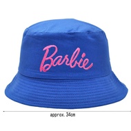 <ARZ>ZAIJIE Barbie Buckets Hat, Casual Kawaii Barbie Fisherman Hat, Trendy Embroidery Letter Beach S