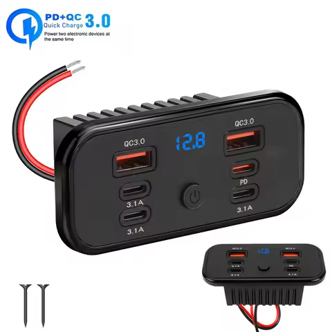 96W PD30W QC3.0 18W Car Fast Charging Universal USB Type-C Power Outlet Quick Charger Adapter for SU