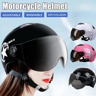 Adult Motorcycle Helmet Half Face Motor Helmet with Sunscreen Goggles Harley Helmet Universal Breathable Riding Safety Hat